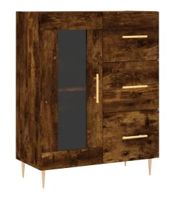 Dressoir 69,5x34x90 cm bewerkt hout gerookt eikenkleurig