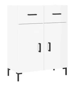 Dressoir 69,5x34x90 cm bewerkt hout hoogglans wit