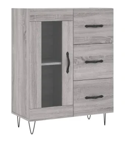 Dressoir 69,5x34x90 cm bewerkt hout grijs sonoma eikenkleurig
