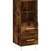 Dressoir 34,5x34x90 cm bewerkt hout gerookt eiken