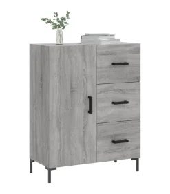 Dressoir 69,5x34x90 cm bewerkt hout grijs sonoma eikenkleurig