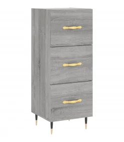Dressoir 34,5x34x90 cm bewerkt hout grijs sonoma eikenkleurig