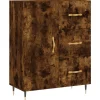 Dressoir 69,5x34x90 cm bewerkt hout gerookt eikenkleurig