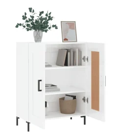 Dressoir 69,5x34x90 cm bewerkt hout hoogglans wit