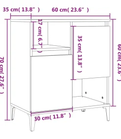 Dressoirs 3 st 60x35x70 cm bewerkt hout betongrijs