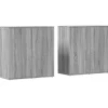 Dressoirs 2 st 79x38x80 cm bewerkt hout grijs sonoma eikenkleur
