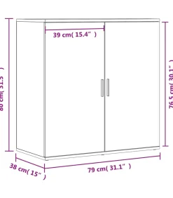 Dressoirs 2 st 79x38x80 cm bewerkt hout grijs sonoma eikenkleur