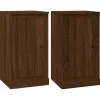 Dressoirs 2 st 37,5x35,5x67,5 cm bewerkt hout bruin eikenkleur