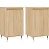 Dressoirs 2 st 40x35x70 cm bewerkt hout sonoma eikenkleurig