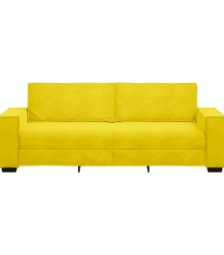 Driezitsbank 180 cm fluweel geel