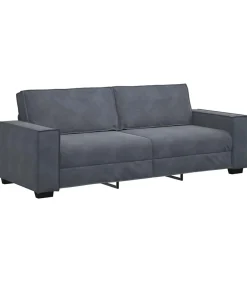 Driezitsbank 180 cm fluweel donkergrijs