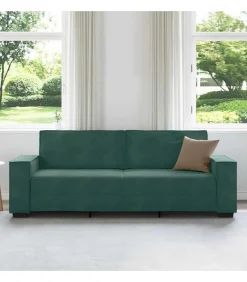 Driezitsbank 180 cm fluweel donkergroen