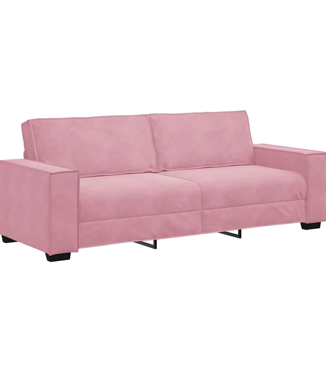 Driezitsbank 180 cm fluweel roze