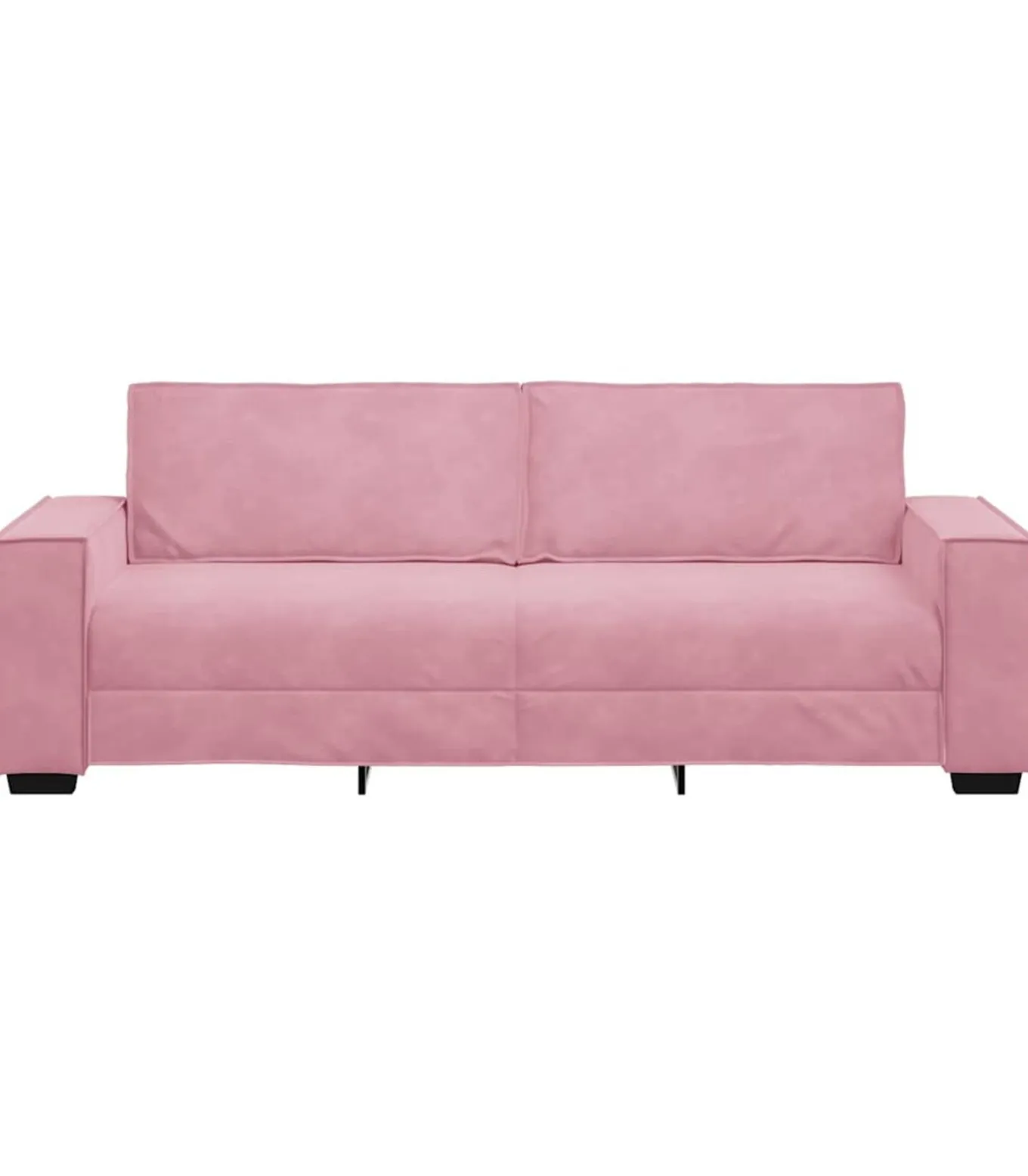 Driezitsbank 180 cm fluweel roze