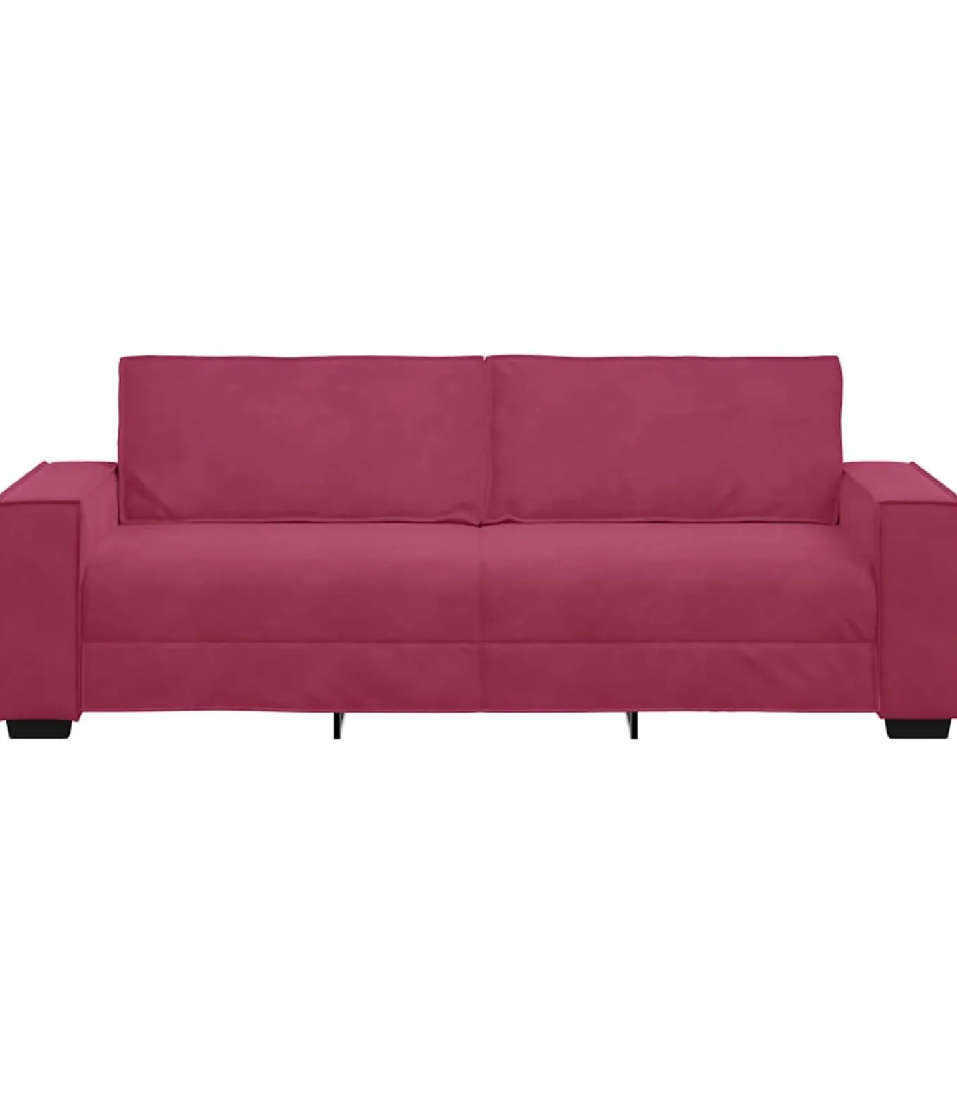 Driezitsbank 180 cm fluweel wijnrood