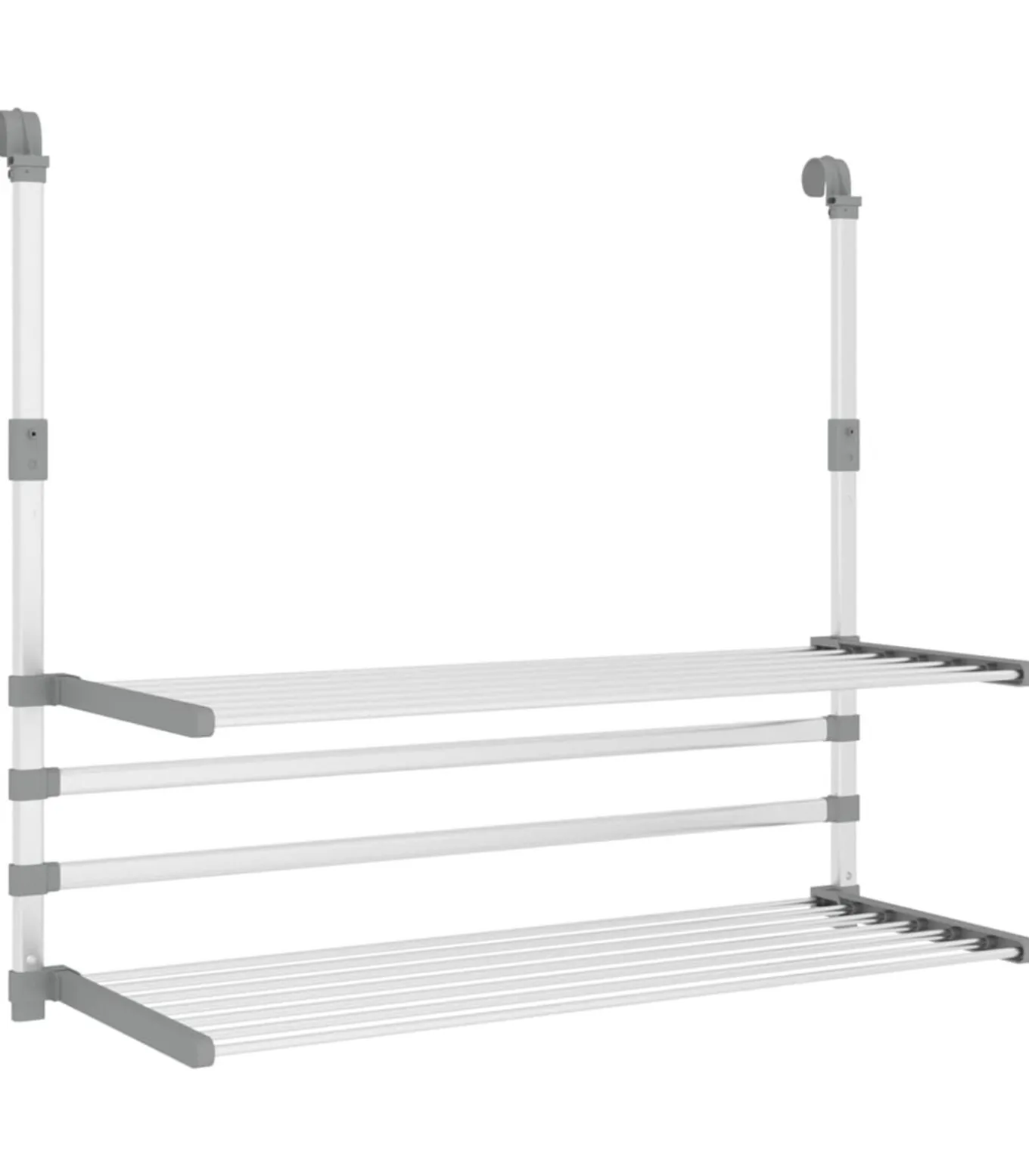 Droogrek voor balkon 89x25x(60-95) cm aluminium