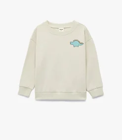 Ecru Baby Sweatshirt Lange Mouwen Dinosaurusprint