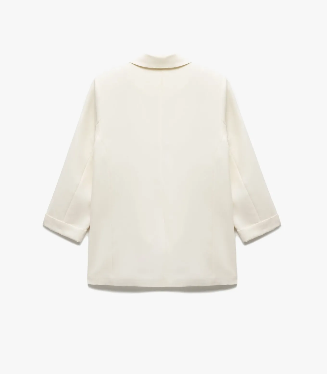 Ecru Blazer Lange Mouwen Kruisdetail Zakdetail