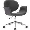 Eetkamerstoel draaibaar stof grijs