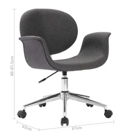 Eetkamerstoel draaibaar stof grijs