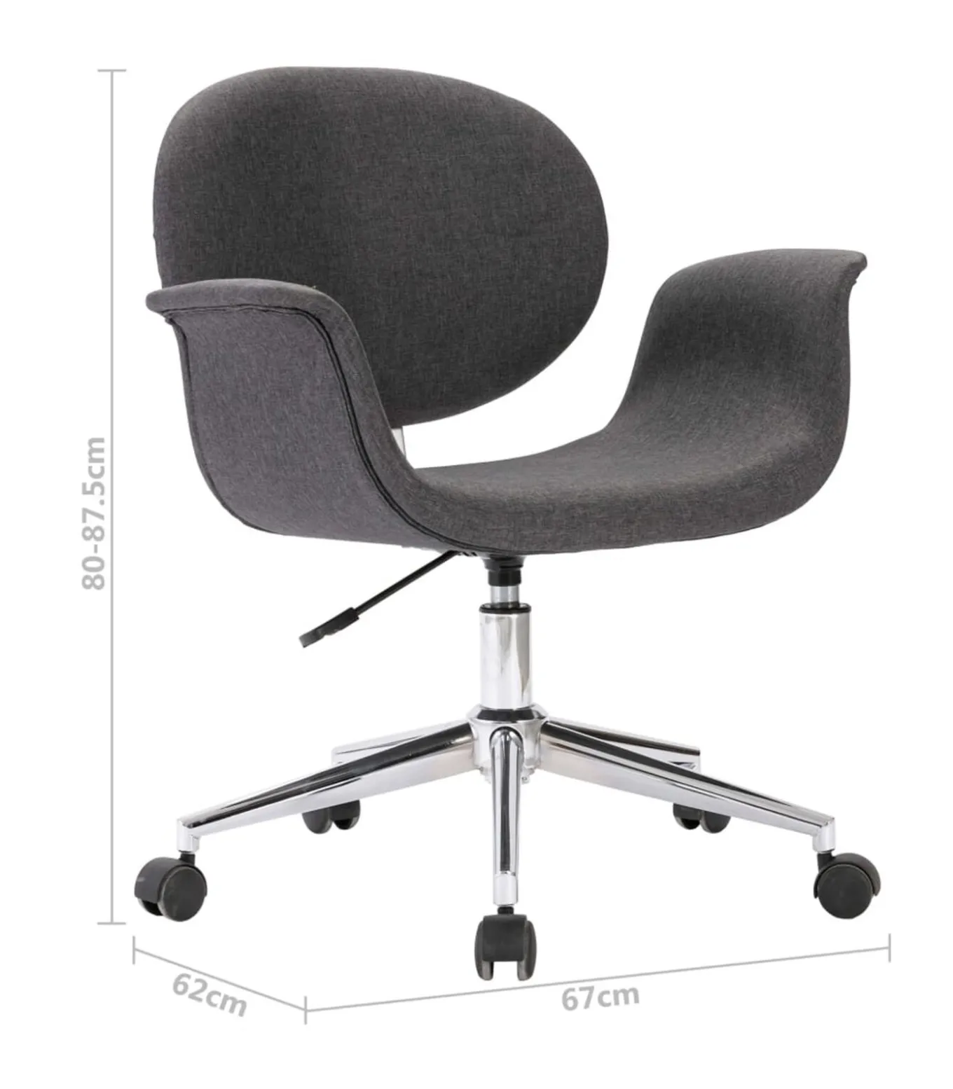 Eetkamerstoel draaibaar stof grijs