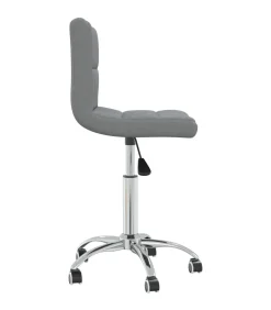 Eetkamerstoel draaibaar stof lichtgrijs