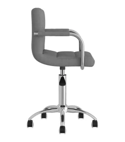 Eetkamerstoel draaibaar stof lichtgrijs