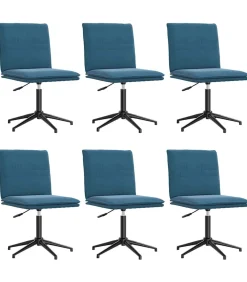 Eetkamerstoelen 6 st fluweel blauw