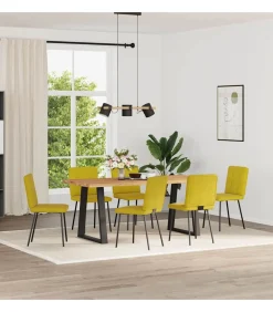 Eetkamerstoelen 6 st fluweel geel