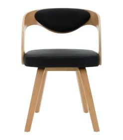 Eetkamerstoelen 2 st gebogen hout en kunstleer