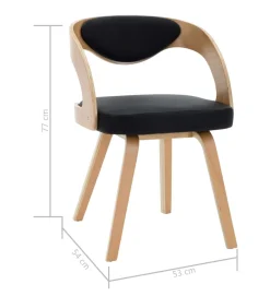 Eetkamerstoelen 2 st gebogen hout en kunstleer