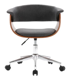 Eetkamerstoelen draaibaar 2 st stof grijs