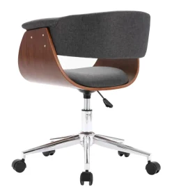 Eetkamerstoelen draaibaar 2 st stof grijs