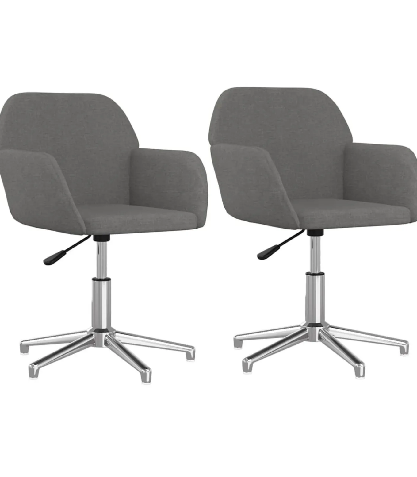 Eetkamerstoelen draaibaar 2 st stof lichtgrijs