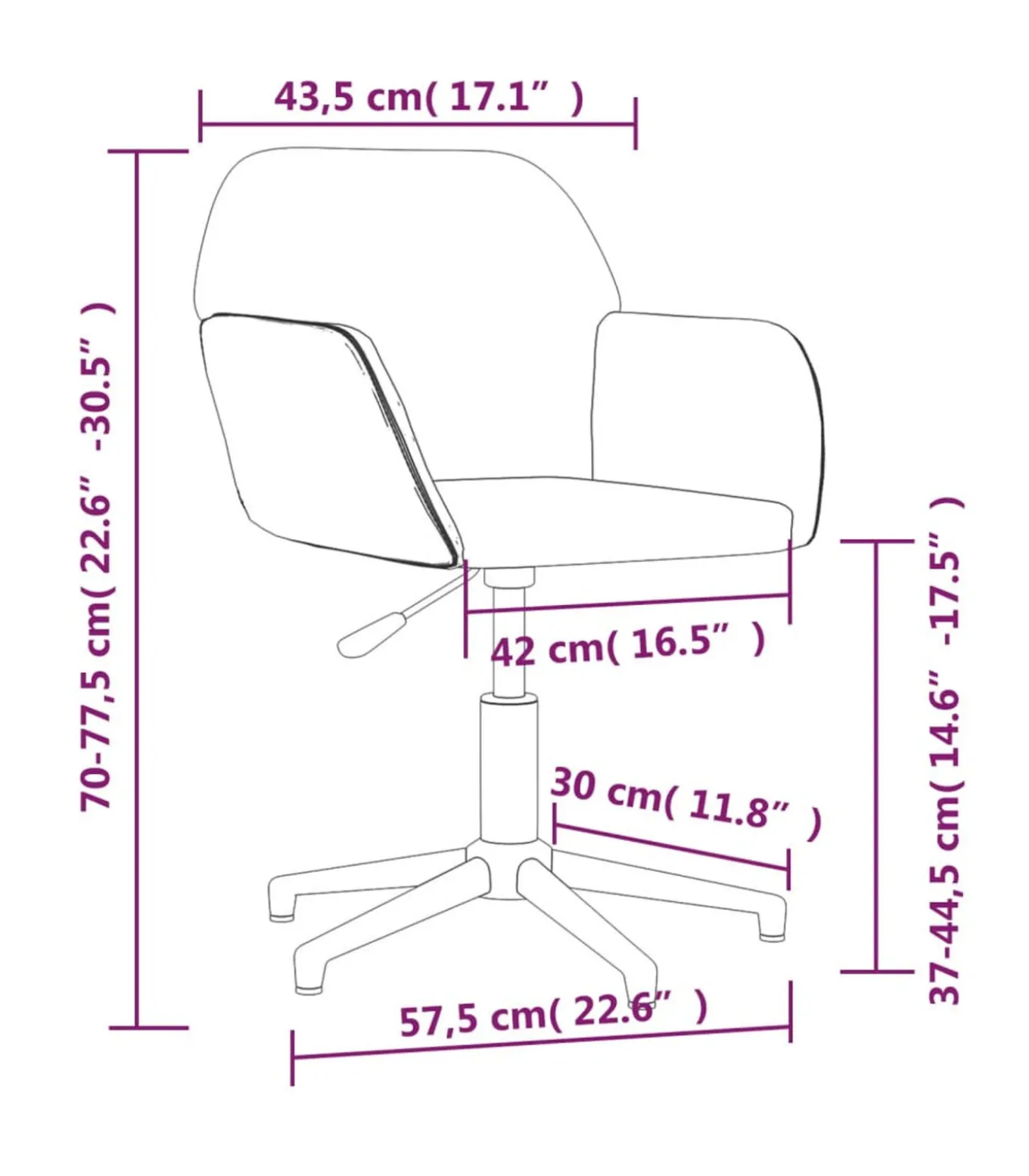 Eetkamerstoelen draaibaar 2 st stof lichtgrijs