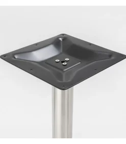 Eettafel 60 x 60 cm zilveren poot en terrazzo/gouden coating