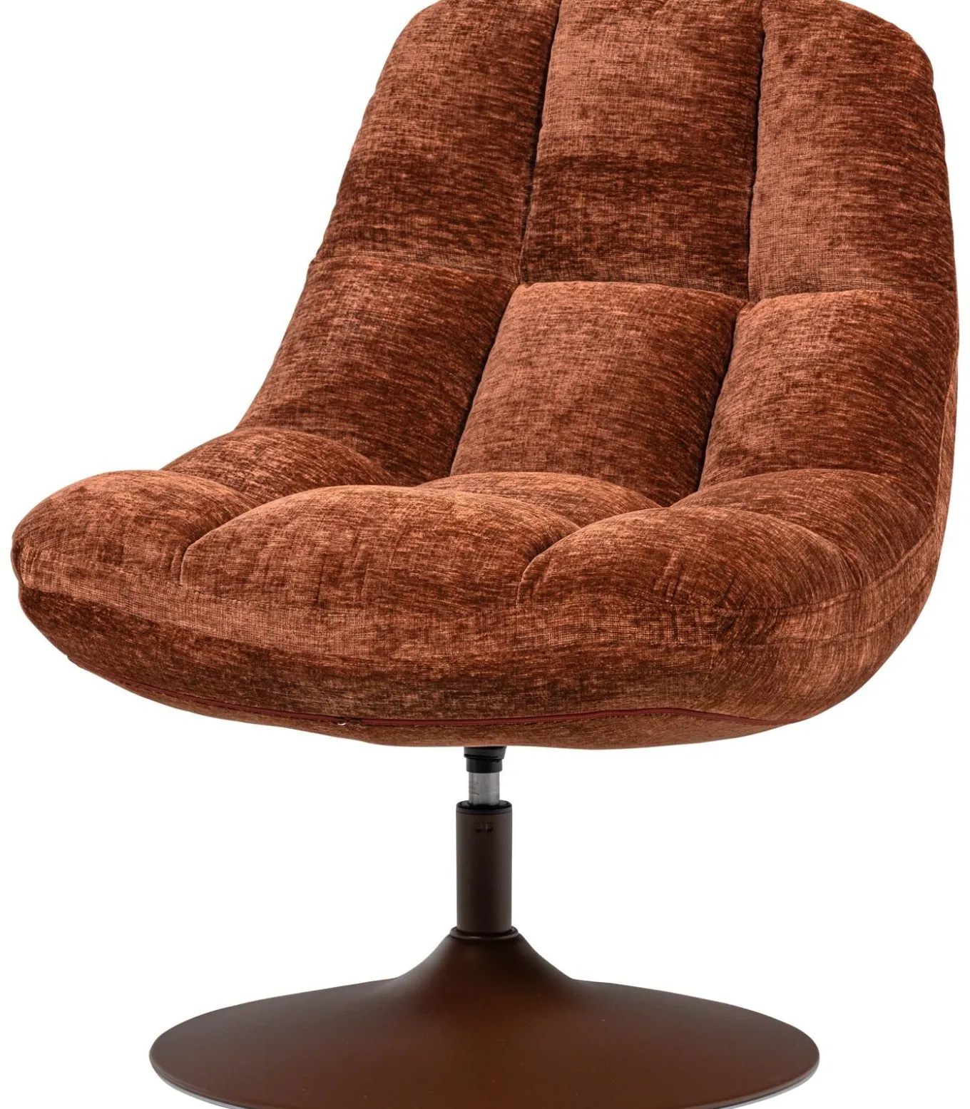 Elvi Draaifauteuil - Chenille Structuur - Roestbruin - 81x73x84