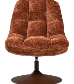 Elvi Draaifauteuil - Chenille Structuur - Roestbruin - 81x73x84