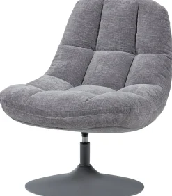 Elvi Draaifauteuil - Chenille Structuur - Lichtgrijs - 81x73x84