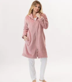 ESSENTIEL H56B molton pluche kamerjas met rits