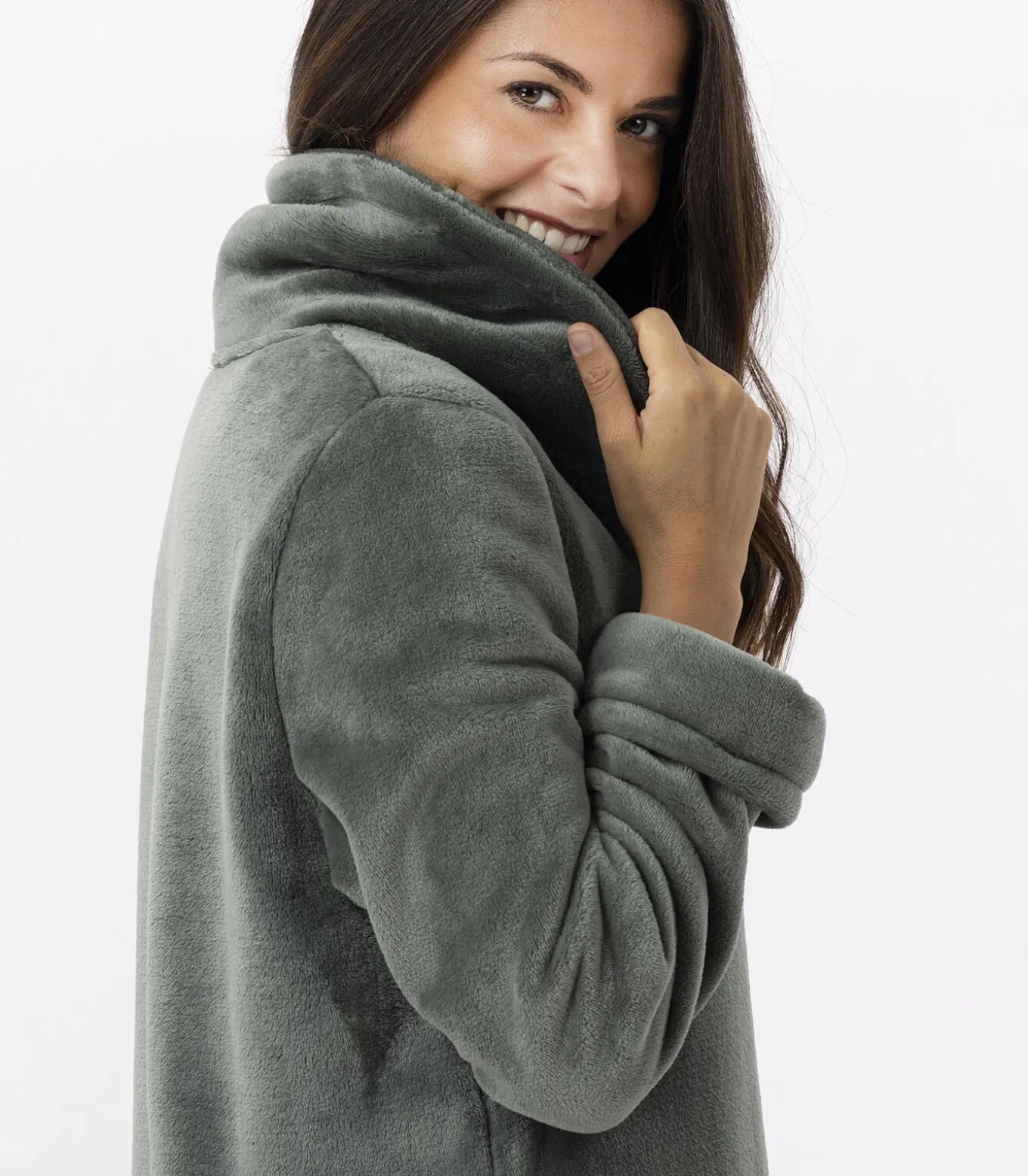 ESSENTIEL H56B molton pluche kamerjas met rits