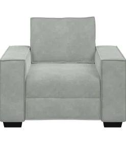 Fauteuil 60 cm fluweel lichtgrijs