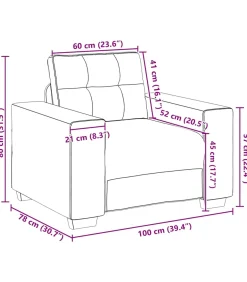 Fauteuil 60 cm stof lichtgrijs