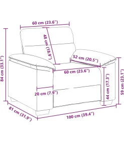 Fauteuil 60 cm stof zwart