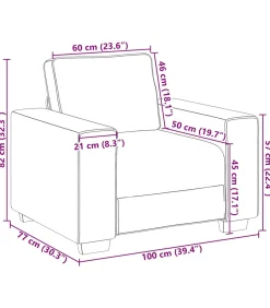 Fauteuil 60 cm stof zwart