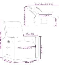 Fauteuil verstelbaar elektrisch stof taupe