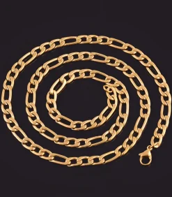 Figaro Ketting - 9mm - Goud Kleurig - Staal - 60cm