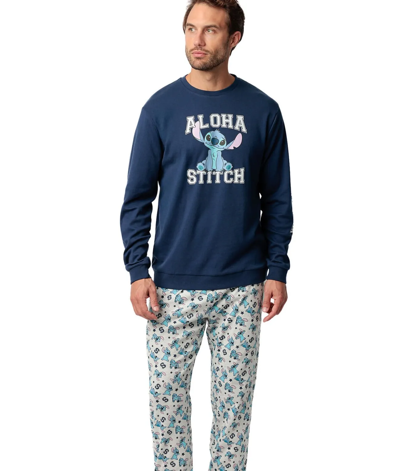 Fluwelen pyjama broek top lange mouwen Aloha Stitch