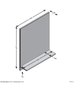 FMD Wandspiegel met schap 54,5x13,5x67,5 cm artisan eiken