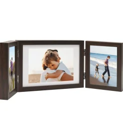 Fotolijst drieluik 28x18 cm+2x(13x18 cm) bruin